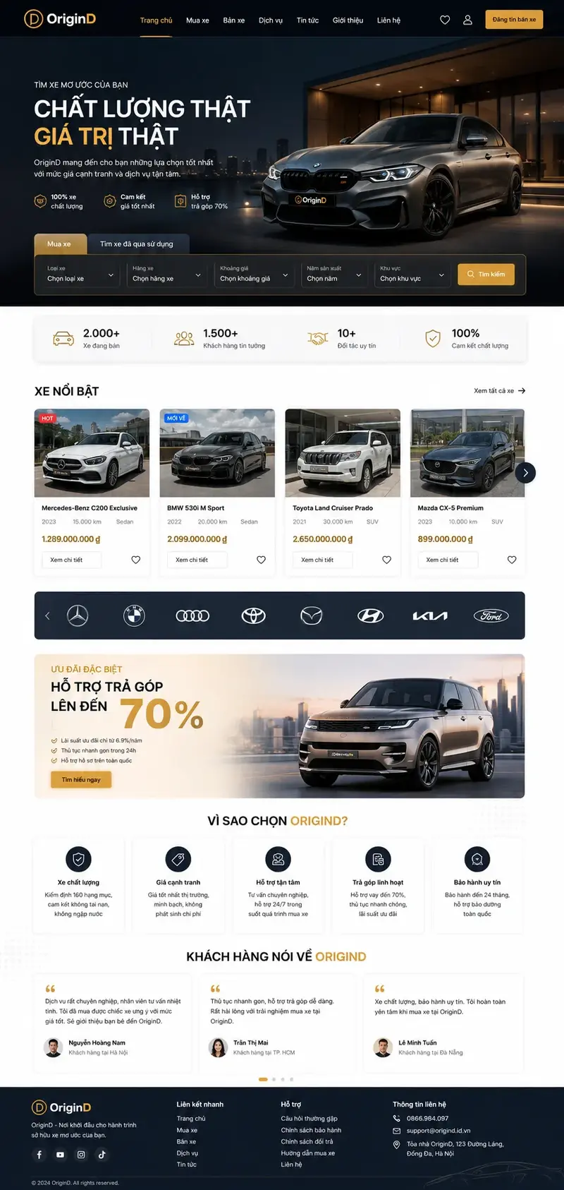 Mẫu thiết kế website doanh nghiệp sang trọng chuẩn SEO - OriginD